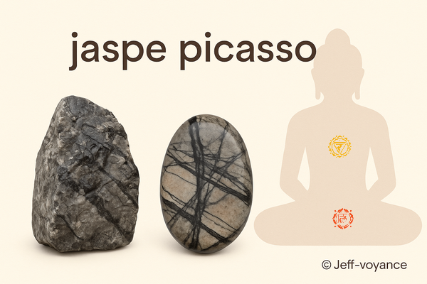 Le jaspe picasso, une pierre marbrée pour ancrer l’énergie créative - Espboutik Brest Le jaspe picasso, allié des artistes et des périodes de transformation - Esoboutik Brest