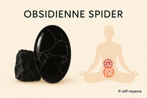 Pierre de recentrage et d’équilibre émotionnel : l’obsidienne spider